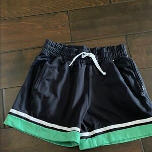 A&F Boys Black and Green Athletic Shorts